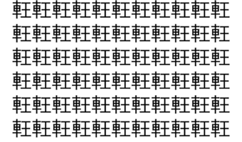 【脳トレ】「軖」の中に紛れて1つ違う文字がある！？あなたは何秒で探し出せるかな？？【違う文字を探せ！】
