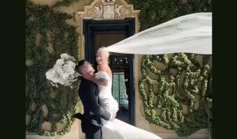 風にたなびくウェディングドレスにベール。風が強すぎてベールが飛んでいった！？【海外・動画】