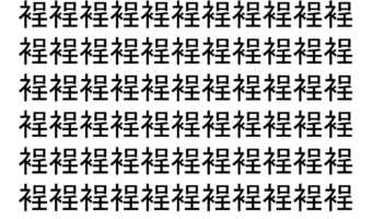 【脳トレ】「裎」の中に紛れて1つ違う文字がある！？あなたは何秒で探し出せるかな？？【違う文字を探せ！】