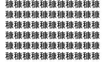 【脳トレ】「穅」の中に紛れて1つ違う文字がある！？あなたは何秒で探し出せるかな？？【違う文字を探せ！】
