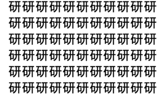 【脳トレ】「研」の中に紛れて1つ違う文字がある！？あなたは何秒で探し出せるかな？？【違う文字を探せ！】