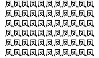 【脳トレ】「凤」の中に紛れて1つ違う文字がある！？あなたは何秒で探し出せるかな？？【違う文字を探せ！】