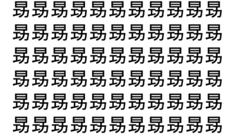 【脳トレ】「昮」の中に紛れて1つ違う文字がある！？あなたは何秒で探し出せるかな？？【違う文字を探せ！】