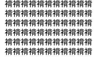【脳トレ】「褙」の中に紛れて1つ違う文字がある！？あなたは何秒で探し出せるかな？？【違う文字を探せ！】