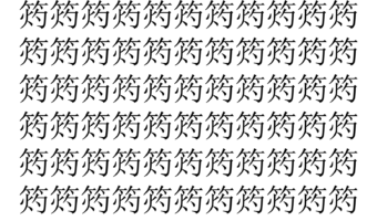 【脳トレ】「𥭓」の中に紛れて1つ違う文字がある！？あなたは何秒で探し出せるかな？？【違う文字を探せ！】